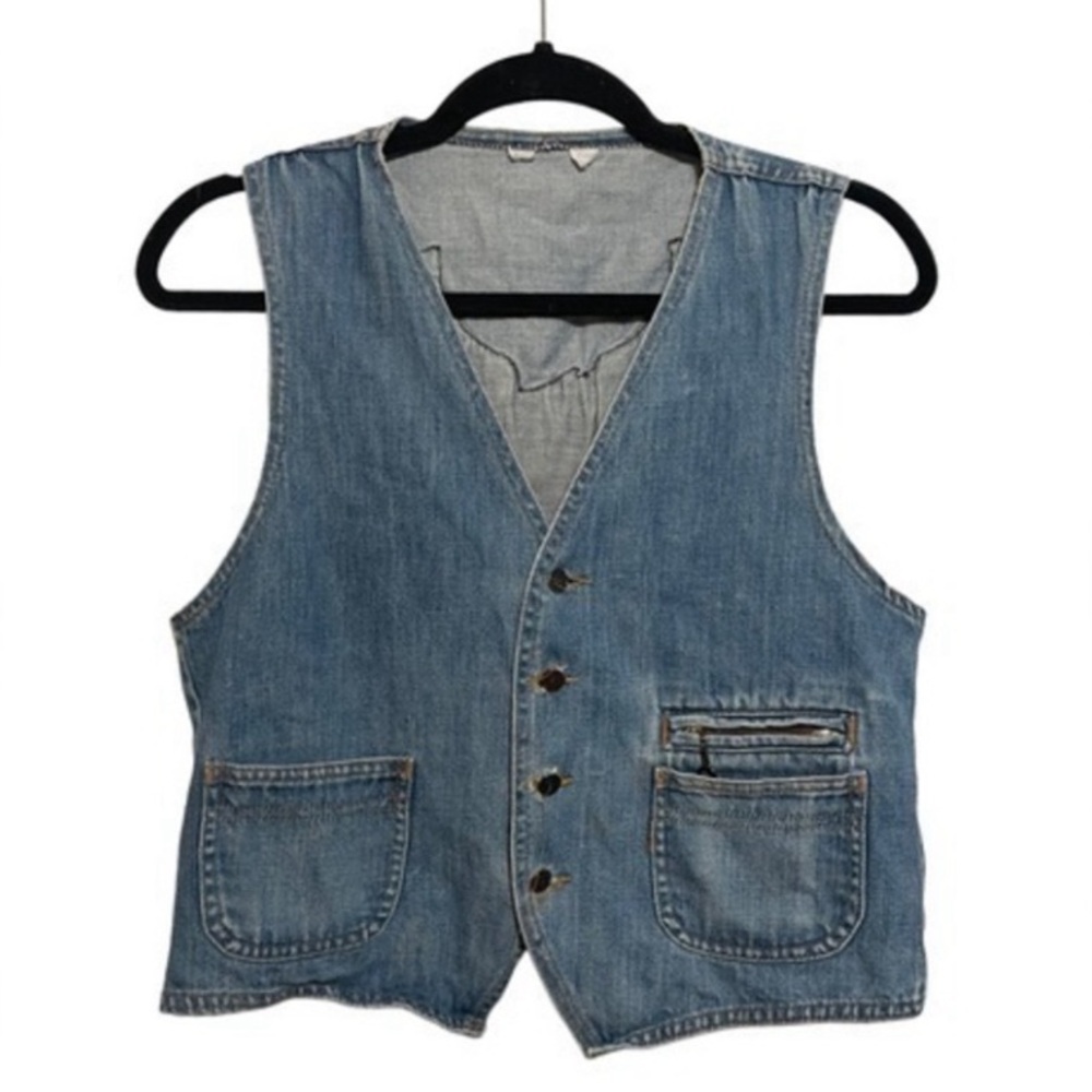 Vintage Harley Davidson Denim Vest with Pockets Size S